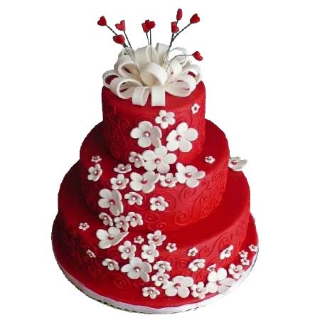 Red Floral Cake - Decorated Cake by Carol Pato - CakesDecor