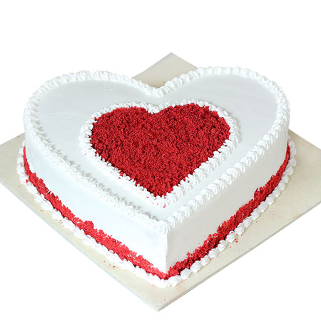 Order Half Kg Red white love cake at ₹799 Online From Unrealgift